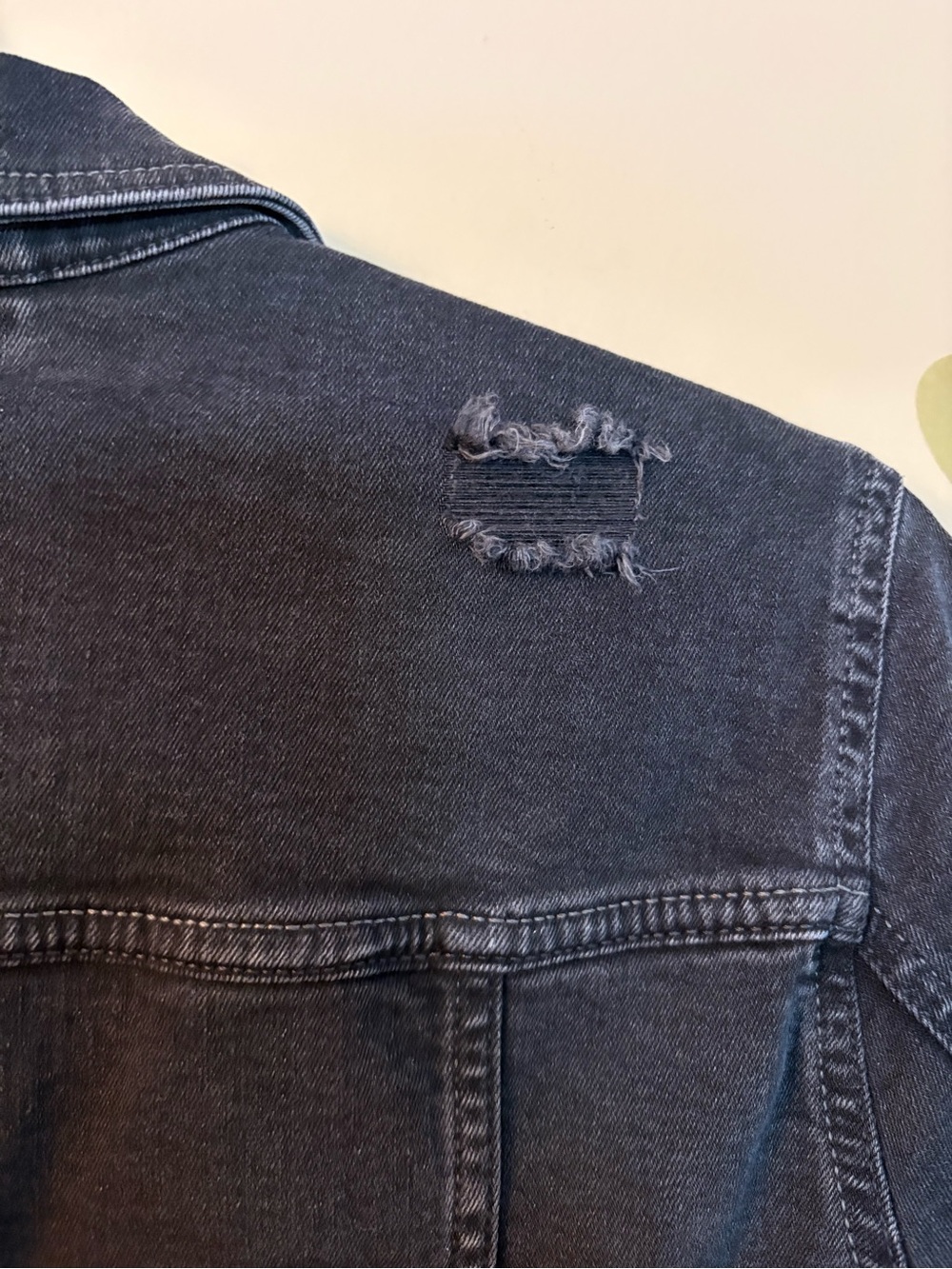 EDC Distressed Black Denim Jacket | Size S - Picture 11 of 13